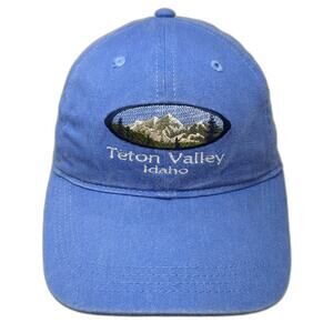 Authentic Pigment Baseball Cap Blue One Size Teton Valley Idaho Slideback Hat